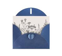 Floral Herbs Botanical Engraving Print Blank Cards and Envelopes 5" x 6" for Wedding Birthday Invitations and All Occasions