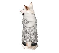 Floral Herbs Botanical Engraving Print Dog Hoodie For Small Dogs, Warm, Soft, And Breathable Sweatshirt, Easy To Wear Jumper, Pet Winter Weather Coat Pullover