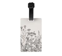 Floral Herbs Botanical Engraving Print PVC Luggage Tag Versatile ID Holder for Strollers and Bags Practical Travel Accessory Multi-Use
