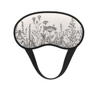 Floral Herbs Botanical Engraving Print Soft Washable Comfort Eye Mask for Sleeping Travel Home Hotel Airplane Camping