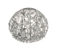 Floral Herbs Botanical Engraving Printed Bathing Cap, Dual Layer Hair Protector, Elastic Hair Cover For Washing Face, 10.6in/27cm