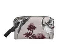 Floral Herbs Botanical Engraving Printed Makeup Bag Travel Portable Cosmetic Bag Large Capacity Makeup Case Toiletry Handbag Organiser for Women