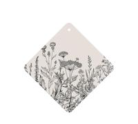 (Floral Herbs Botanical Engraving) Printed Paper Car Air Freshener Lavender Scented Hanging Odor Remover 10/40/100 Pcs for Vehicle Home Closet Wardrobe - Square