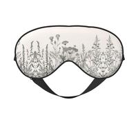 Floral Herbs Botanical Engraving Printing Reversible Design Sleep Mask, Ideal for Camping, Meditation & Shifts, Snug Fit,No Light Leakage