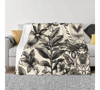 Floral Herbs Botanical Pattern Print Bed Couch Camping Travel Cozy Throws for Soft Flannel Blanket for All Seasons
