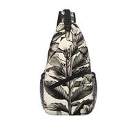 Floral Herbs Botanical Pattern Print Cross Chest Bag Diagonally Large Capacity And Adjustable Straps Travel Daypack