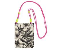 Floral Herbs Botanical Pattern Print Crossbody Bag For Women, Shoulder Bag Purse, Travel Sport Mini Phone Bag, Phone Wallet