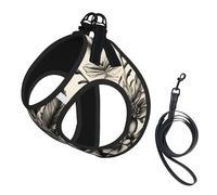Floral Herbs Botanical Pattern print Dog Harness and Leash Set, Reflective Adjustable Puppy Vest for Small Medium Large Dogs, Cats