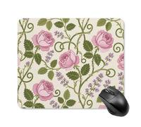Floral Herbs Botanical Pattern Print Mouse Pad - Non-Slip Rubber Base Ultra-Thin Desk Mat Waterproof & Portable Mousepad for Gaming, Office, Design 25 * 30cm