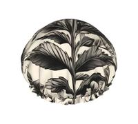 Floral Herbs Botanical Pattern Print Shower Cap, Shower Cap for Women Reusable, Waterproof Bath Cap,Quick Drying Bath Hair Cap