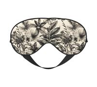 Floral Herbs Botanical Pattern Printing Versatile Sleep Eye Cover Soft Eye Mask Reversible for Meditation & Travel Eye Mask Unisex