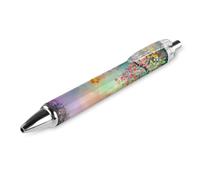 Floral Herbs Weeds Alternative Watercolor Ballpoint Pen for Men Women 1 PCS | Funny Retractable Medium Point 0.5mm Pen with Soft Grip Smooth Writing