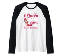 Floral High Heel A Queen was Born in April 1978 48 Birthday Raglan Baseball Tee