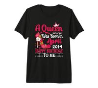Floral High Heel A Queen was Born in April 2014 12 Birthday Premium T-Shirt