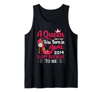 Floral High Heel A Queen was Born in April 2014 12 Birthday Tank Top