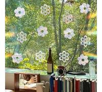 Floral Holographic Window Clings for Glass Doors That Act as Rainbow Makers While Improving For Safety Through Better Glass Recognition (20 * 30cm layoutMK1579)