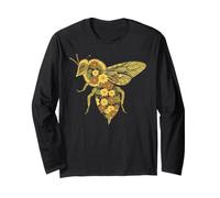 Floral Honeybee Botanical Insect Nature Design Long Sleeve T-Shirt