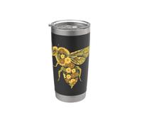 Floral Honeybee Botanical Insect Nature Design Stainless Steel Insulated Tumbler