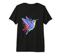 Floral Hummingbird Colibri Bird Artwork Premium T-Shirt