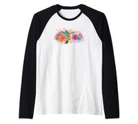 Floral Hummingbird Colibri Bird Artwork Raglan Baseball Tee