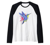Floral Hummingbird Colibri Bird Artwork Raglan Baseball Tee