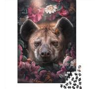 Floral Hyena Puzzle for Adults And Teenagers 1000 Pieces Paper Puzzles for Adults Puzzles for Teenagers Age 12 Years Up 1000pcs (38x26cm)