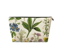 Floral in The Old Book Leather Travel Wash Bag, A Fashionable and Practical Makeup Organizer