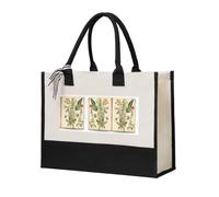 Floral in The Old Book Print Cotton Canvas Tote Bag for Women, Canvas Tote Bag for Gifting,Canvas Beach Bag, Reusable Shopping Bag