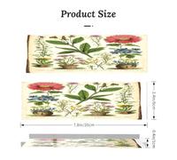 floral in the old book -Rectangular Acrylic Table Signs - Clear Custom Nameplates For Office Desk, Restaurant, Events - Smooth Edge Professional Signage.