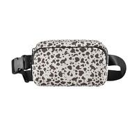 Floral Indonesian Batik Motif Cobalt Multipurpose Crossbody Bag Waist Packs with Adjustable Strap for Workout Running, Cow Spot Black and White, One Size