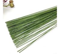 Floral Iron Wire Stems, 36 cm Length, 50-Pack, Flexible and for DIY Sugar Flower, Cake Decorating, and Artificial Arrangements(Dark green)