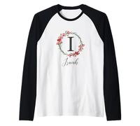 Floral Isaiah Name Flower Personalized Name Isaiah Raglan Baseball Tee