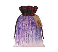 (Floral Ivy Blossoms Tree) Drawstring Gift Bags Holiday Present Goody Bags For Xmas Party M