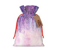 Floral Ivy Blossoms Tree Hemp Bundle Gift Bag,Christmas Bags Holiday Wrapping Bag For Christmas Party
