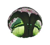 Floral Ivy Blossoms Tree Print Shower Cap, Shower Cap for Women Reusable, Waterproof Bath Cap,Quick Drying Bath Hair Cap