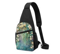 Floral Ivy Blossoms Tree Printed Chest Bag Sling Bag for Men Women, Outdoor Crossbody Fanny Packs Hiking Chest Packs Sport Daypacks