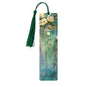Floral Ivy Blossoms Tree Printed Metal Bookmarks M - Dark Green Lightweight Aluminium Book Marker for Books, Journals & Gifts, Ideal Book Lovers, Holiday Decor & Crafts