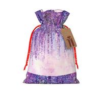 Floral Ivy Blossoms Tree Printing Fashion Bag Lightweight Drawstring Pouch With Kraft Tag For Christmas Halloween