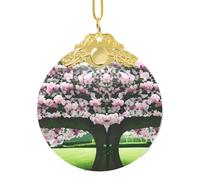 Floral Ivy Blossoms Tree Xmas Home Decorations Ornaments, Hanging Christmas Tree Gift Pendant For Holiday Cheer