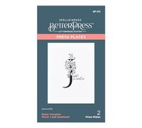 Floral J and Sentiment Press Plate from The Every Occasion Floral Alphabet Collection