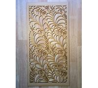 Floral jungle leaf Panel Screen Radiator Cabinet wall Decorative Screening-grille- Perforated MDF panel (600x300mm) 0022 (6mm thick MDF Primed White)