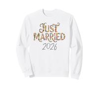 Floral JUST MARRIED 2026 Bride Babe Bridal Garden Honeymoon Sweatshirt