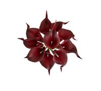 Floral Kingdom Artificial Calla Lily Flowers, 10 Pack, Real Touch Latex, 14 inch, Burgundy for Home Decor, All Season Arrangements, Weddings