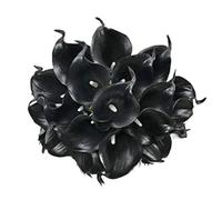 Floral Kingdom Artificial Calla Lily Flowers, Real Touch Latex, 10 Pack, Black, 14 Inch, for Modern Home Decor, Party Arrangements, Wedding Bouquet