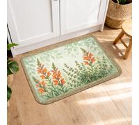 Floral Kitchen Mats for Floor, Vintage Botanical Design Soft Mats, Summer Cushioned Comfort Washable Decor Rugs for Kitchen Sinks Laundryroom Bathroom 16x24 Inch