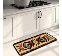Floral Kitchen Mats for Floor, Vintage Botanical Soft Mats, Cushioned Comfort Non Slip Area Rugs for Kitchen Sinks Laundryroom Bathroom 16x47 Inch