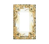 Floral Kitchen Single Rocker Light Switch Cover, Vintage Rustic Geometric Swirl Fall Beige Plastic Standard Size Accents Wall Switch Plates for New Apartment Home Bedroom Office Decor