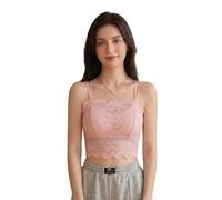 Floral Lace Camisole Bralette with Adjustable Straps & X-Back - Wireless Soft Crop Top, V-Neck Lace Vest for Women, Casual Tank Tops for Daily Wear, Layering, Sleepwear & Home