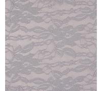 Floral Lace Fiona Fabric Material - Silver, 1Mtr - 140cm x 100cm