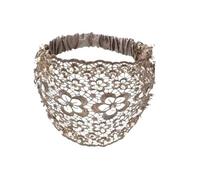 Floral Lace Hairband - Pearl Beaded Head Wrap, Wide Elastic Boho Style Headband with Delicate Design, Hair Styling Wedding Travel Accessory for Women Holiday Party Daily Wear